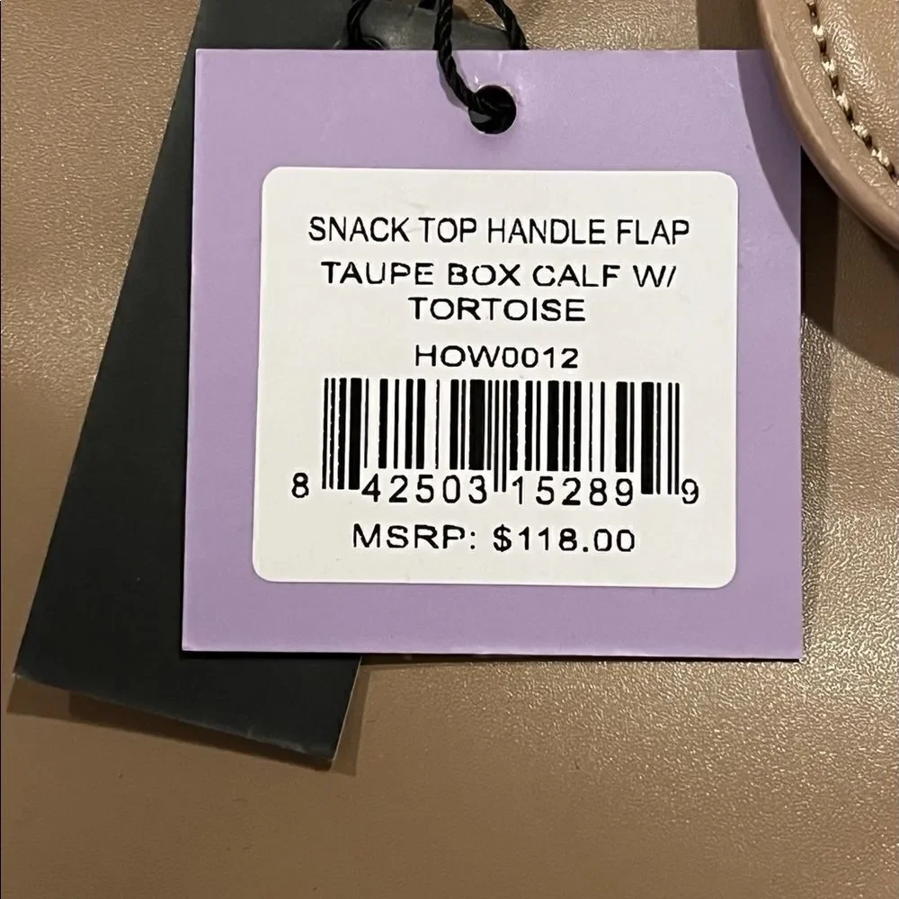House of Want Taupe Snack Top Handle Satchel Vegan Leather NWD